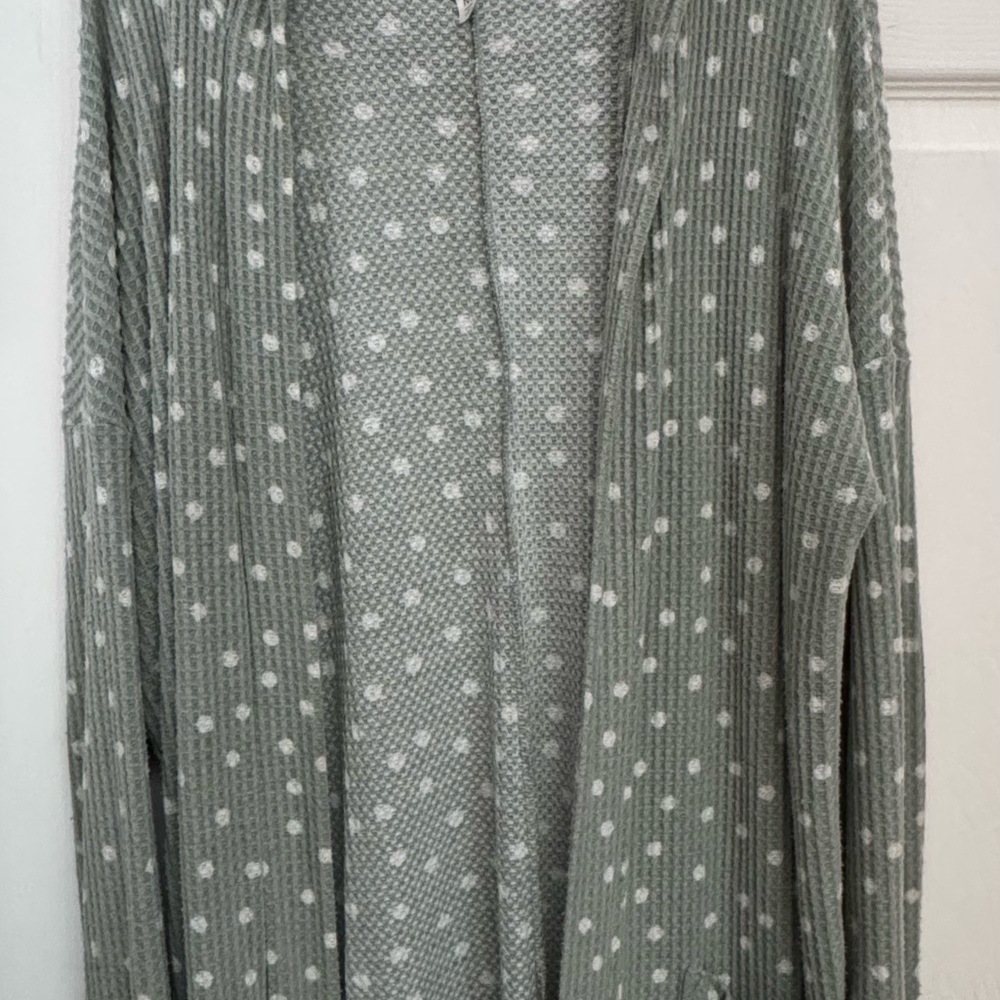 LuLaRoe Mackenzie Sage Polka Dot Cardigan